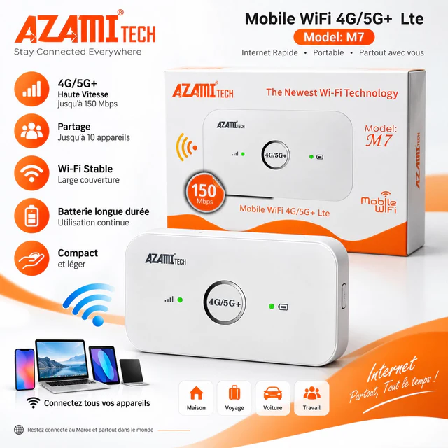 Mobile WiFi 4G Lte AZAMI TECH - عام بالجملة Errayhany Grossiste المغرب
