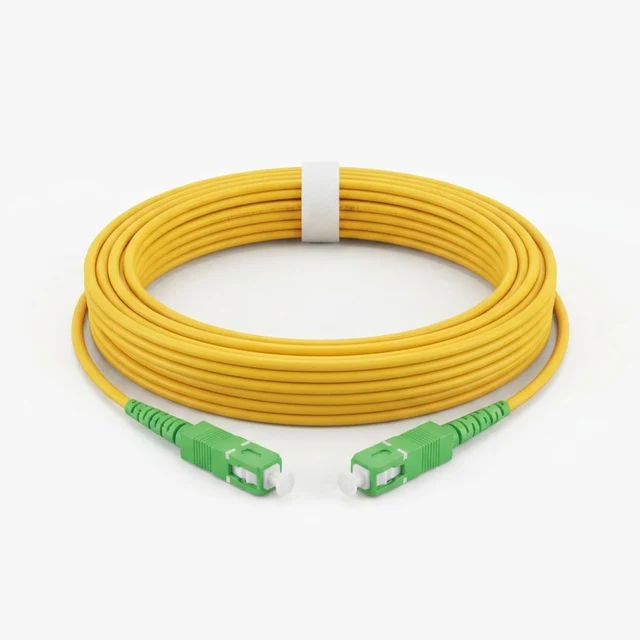 كابل ألياف بصرية أحادي الوضع SC/APC-SC/APC 9/125µm 20 متر أصفر - أداء عالي لشبكات FTTH - كابلات بالجملة Errayhany Grossiste المغرب