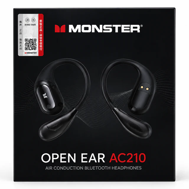 سماعات بلوتوث مونستر Open Ear AC210 - توصيل هوائي، مقاومة للماء IPX5 - عام بالجملة Errayhany Grossiste المغرب