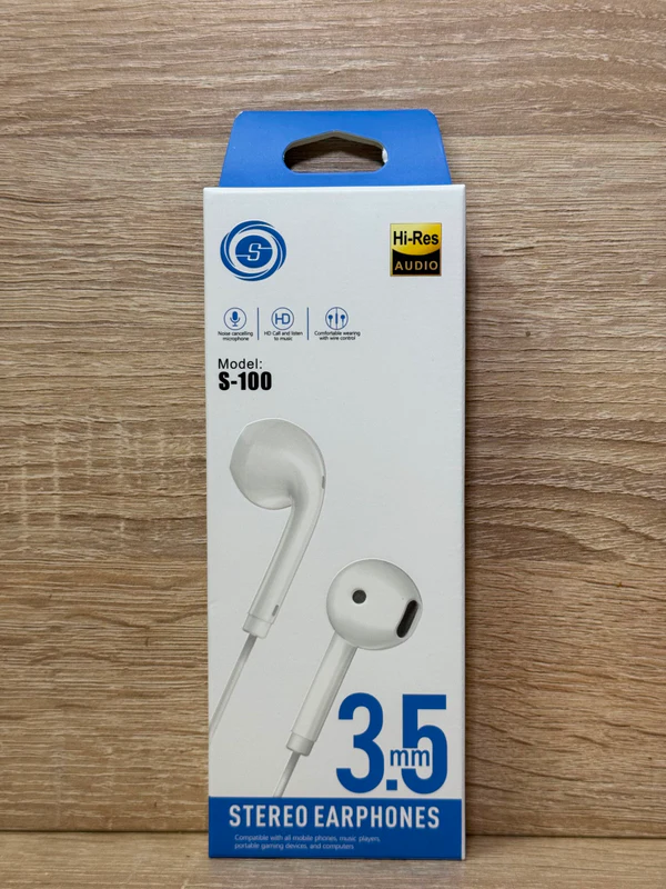 KIT S100 STEREO EARPHONE 3,5mm - سماعات بالجملة Errayhany Grossiste المغرب