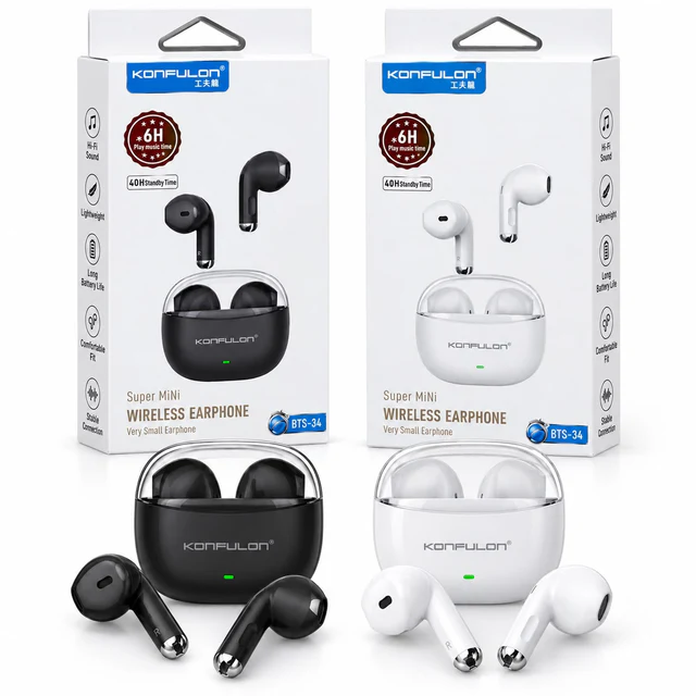 KONFULON WIRLESS EARPHONE BTS 34 - سماعات بالجملة Errayhany Grossiste المغرب