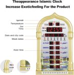 ⁦الحرمين ساعة اذان كبيرة للمنزل او المسجد مع شاشة مضيئة الحجم 23/40 (دهبي)HA-4008⁩ - الصورة ⁦3⁩