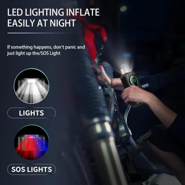 Découvrez notre compresseur d'air portable rechargeable, batterie lithium 6000mAh. Gonflez vite et facilement. Achetez-le maintenant pour un usage fiable.