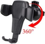 Support téléphone voiture rotatif avec fixation sur grille d'aération. Utilisez-le d'une main. Achetez maintenant pour un maintien sécurisé et une compatibilité universelle.