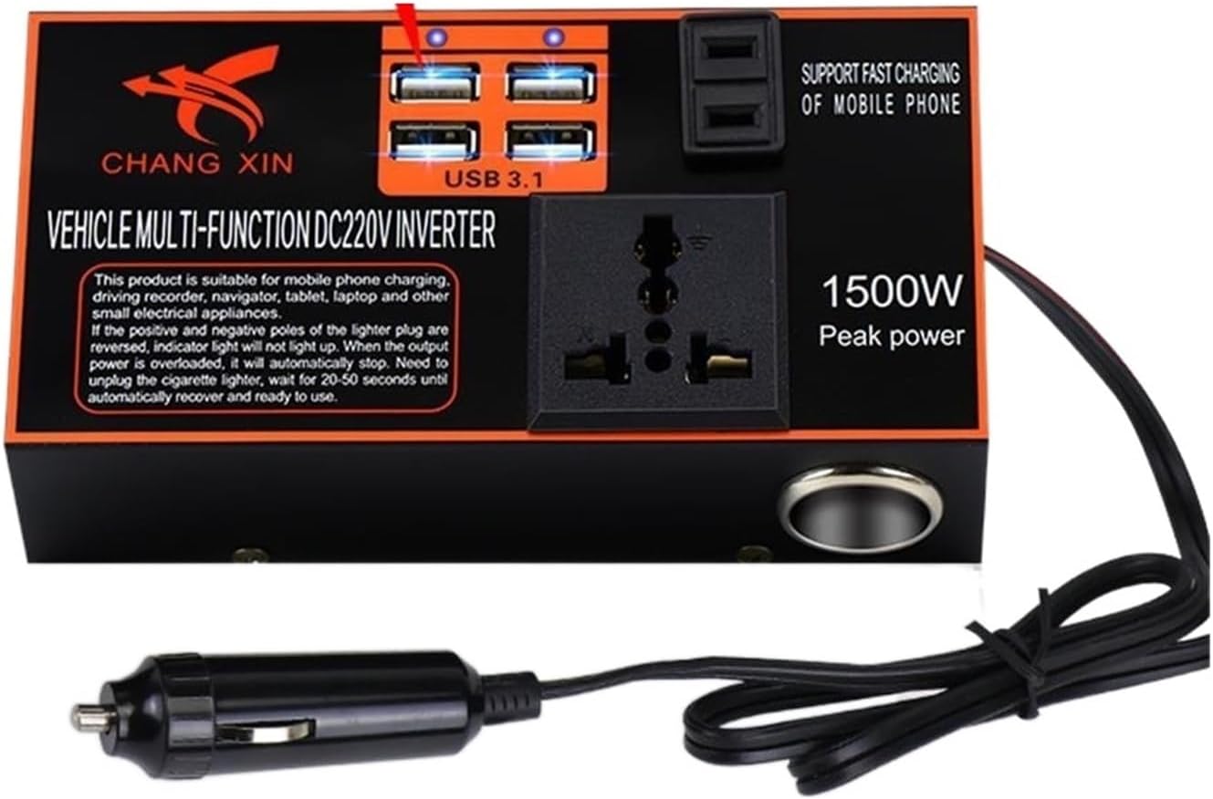 Convertisseur 12V-24V vers 110V-220V avec port USB rapide. Profitez d'une charge sûre et pratique en voiture. Achetez maintenant !