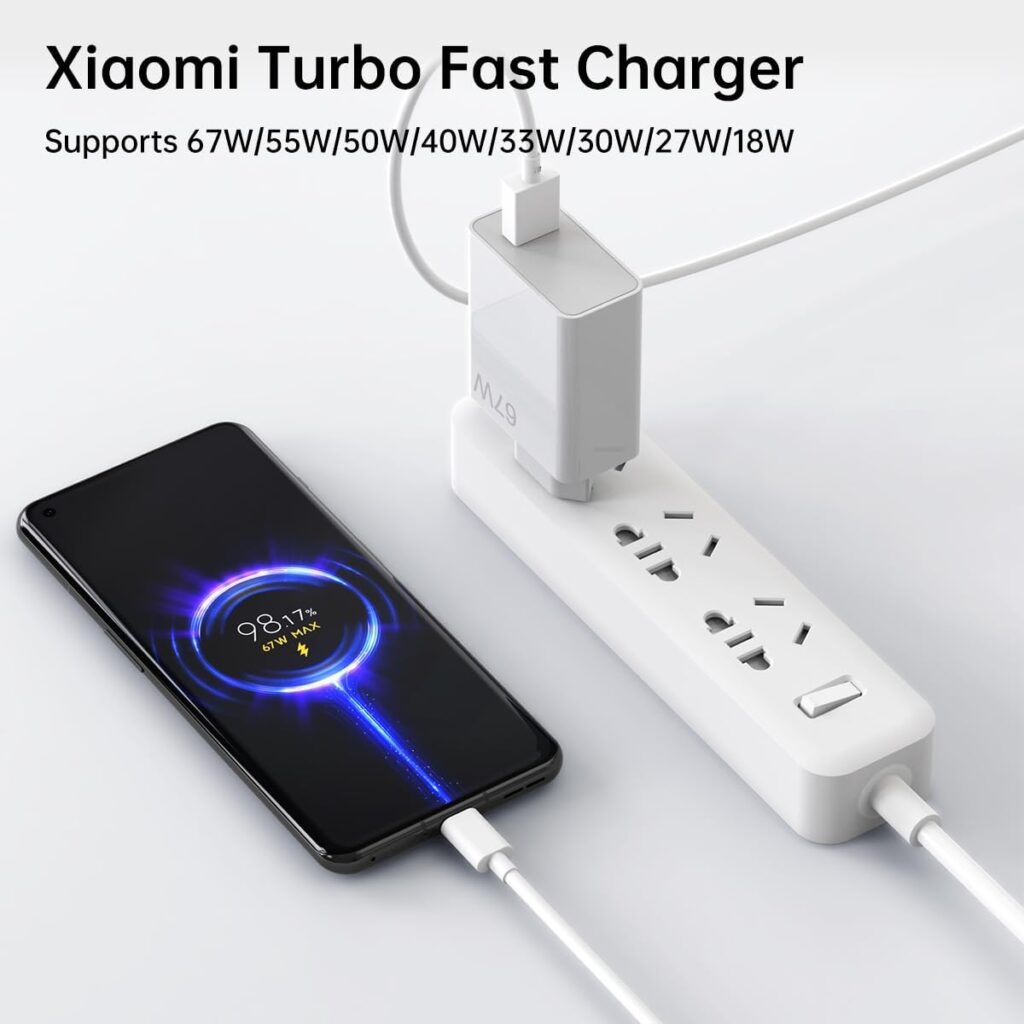 Chargeur turbo 67W pour charge rapide et sûre. Protège vos appareils. Achetez dès maintenant le chargeur européen avec adaptateur intégré.