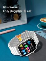 Montre intelligente AMOLED orange avec support SIM et étanchéité