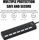 USB hub 7 ports avec interrupteurs - transfert rapide sécurisé