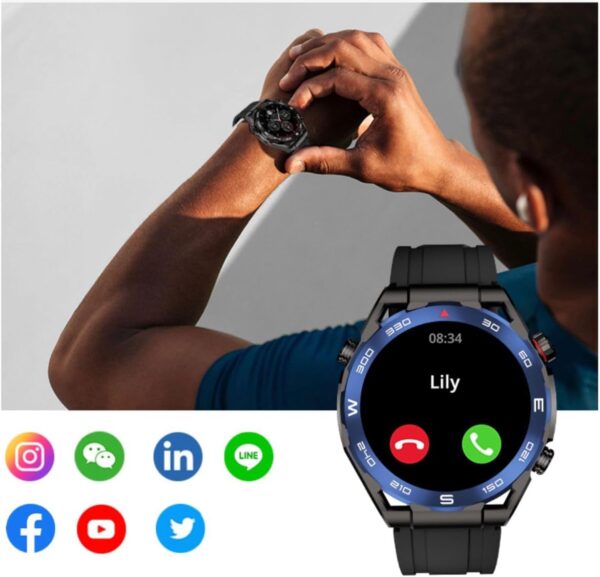 Découvrez la montre intelligente 5G avec double caméra, écran AMOLED et suivi sportif. Achetez maintenant pour rester connecté et actif facilement.
