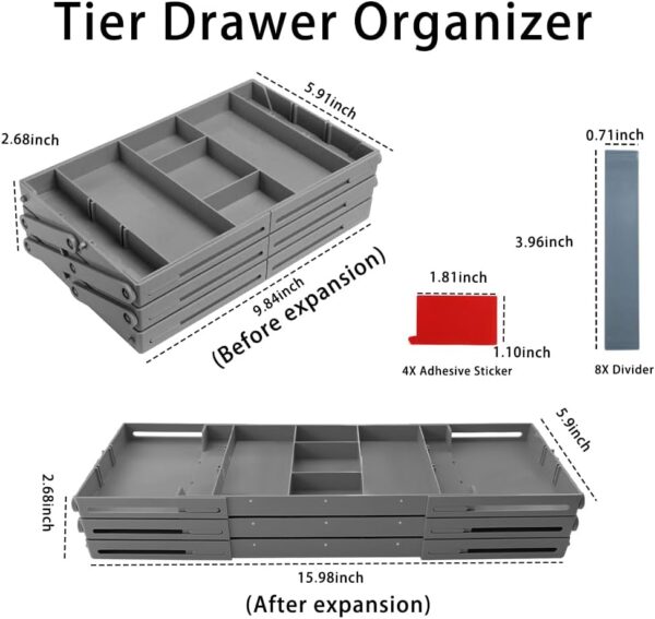 Optimisez votre espace avec cet organisateur de tiroir extensible. Rangez bureau, cuisine ou maquillage. Commandez-le dès maintenant !