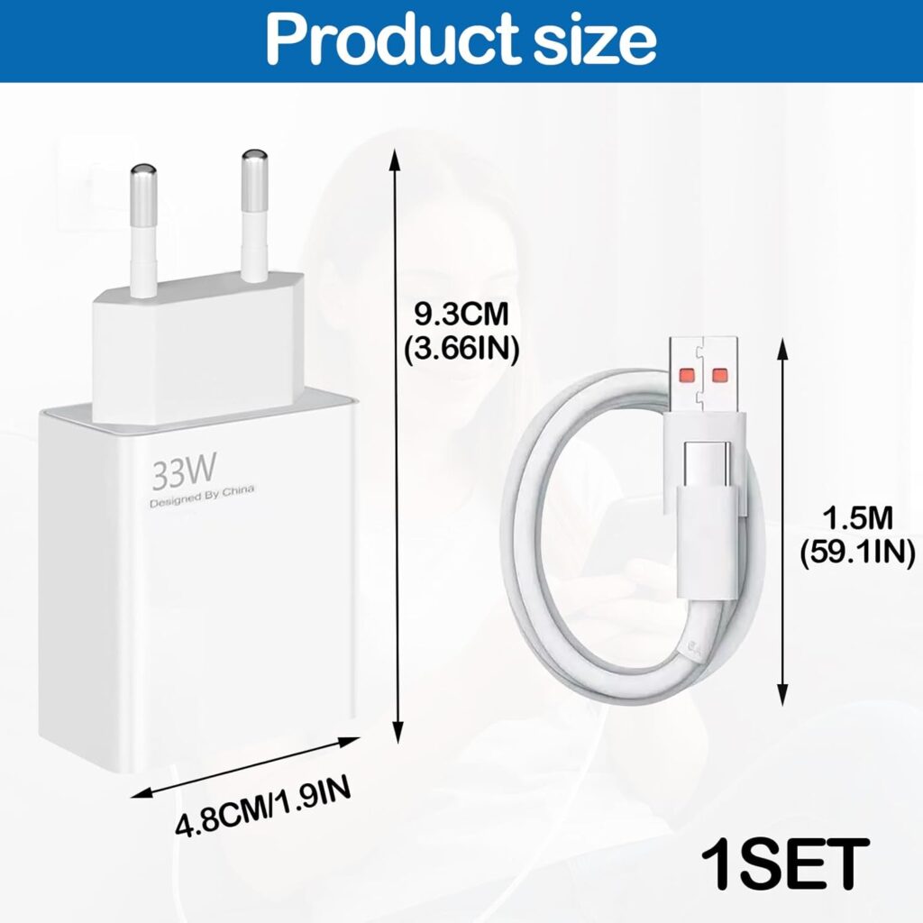Découvrez le chargeur rapide USB C 33W avec câble 1,5m, compatible Xiaomi et Redmi. Chargez vite et en toute sécurité vos appareils. Achetez maintenant !