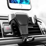 Support téléphone voiture rotatif avec fixation sur grille d'aération. Utilisez-le d'une main. Achetez maintenant pour un maintien sécurisé et une compatibilité universelle.