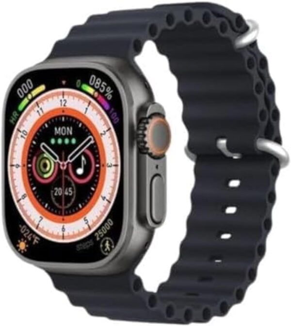 Découvrez la montre intelligente HD avec Bluetooth et bracelet acier noir. Alliez élégance et technologie. Achetez-la dès maintenant !