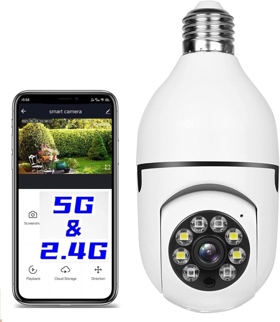 Surveillez intérieur et extérieur avec cette caméra ampoule WiFi. Vision nocturne et alertes en temps réel. Achetez maintenant pour une sécurité optimale.