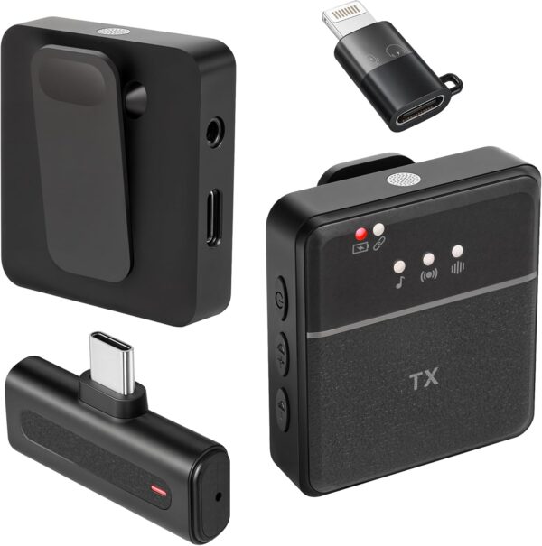 Capturez un son clair et pro avec ce micro lavalier sans fil compatible iPhone et Android. Commandez maintenant pour une qualité audio optimale.