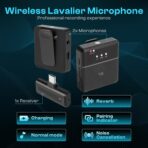 Capturez un son clair et pro avec ce micro lavalier sans fil compatible iPhone et Android. Commandez maintenant pour une qualité audio optimale.