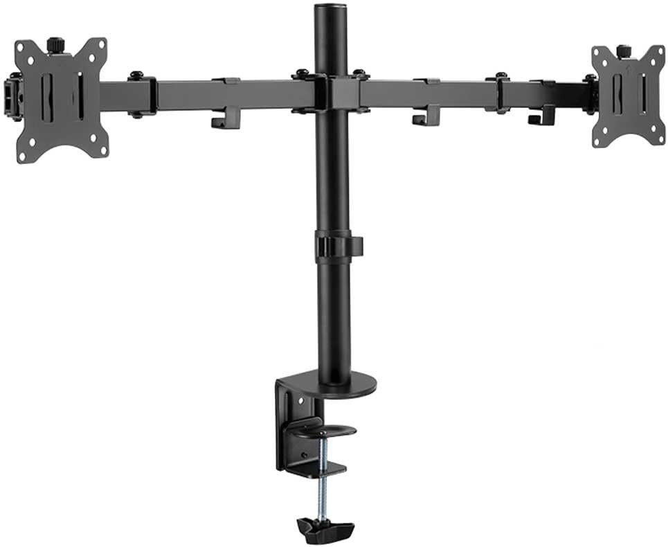 Support bureau double écran alu rotatif 360° ergonomique Optimisez votre espace avec ce support double écran alu rotatif 360°. Ajustable, solide et avec gestion des câbles intégrée. Achetez-le maintenant !