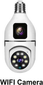 Sécurisez votre intérieur avec notre caméra ampoule double lentille. Vision nocturne et audio bidirectionnel. Achetez maintenant pour une surveillance optimale.
