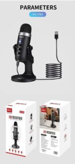 Microphone USB professionnel pour podcasting et streaming