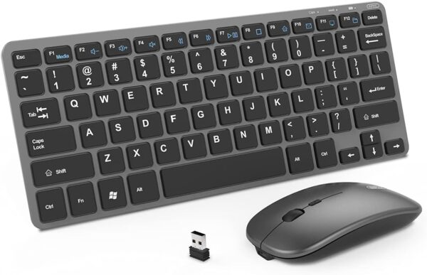 Découvrez le kit clavier et souris sans fil ultra fin avec batterie rechargeable et clic silencieux. Achetez maintenant pour un bureau épuré et efficace.