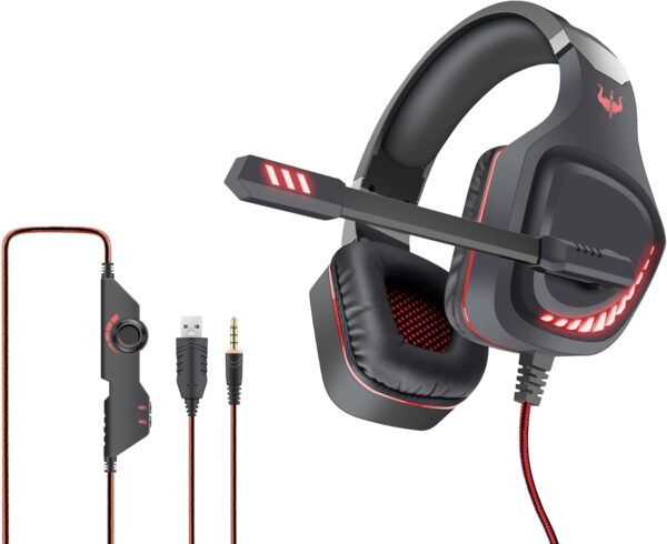 Découvrez le casque de jeu USB avec éclairage LED rouge pour un son immersif et un confort longue durée. Commandez-le dès maintenant !