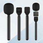 Poignée de microphone portable ergonomique avec housse anti-vent