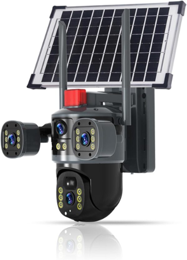 Surveillez partout avec la caméra solaire 4G triple lentille. Vision nocturne couleur, audio bidirectionnel et alertes en temps réel. Achetez maintenant !