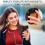 Découvrez ce portefeuille magnétique en simili cuir vegan avec protection RFID. Compact et élégant, commandez-le pour sécuriser vos cartes dès maintenant.