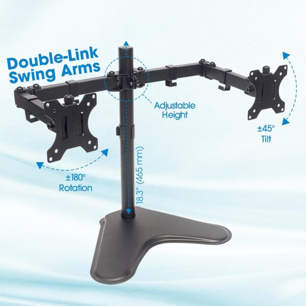 Optimisez votre espace avec ce support double écrans VESA robuste. Réglable, stable, idéal pour bureau. Commandez maintenant !