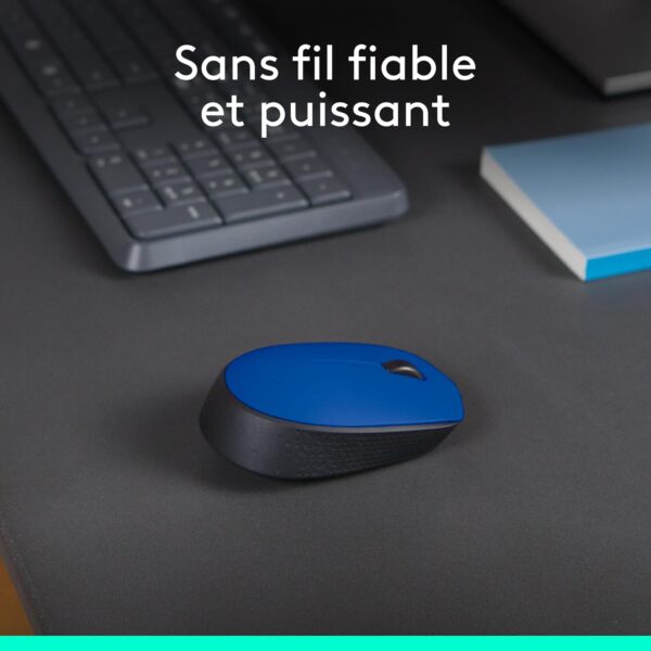 Découvrez la souris sans fil USB ambidextre bleue avec autonomie prolongée. Commandez maintenant pour un confort et une précision optimaux !
