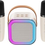 Découvrez la machine karaoké portable sans fil Bluetooth avec lumières RGB et micro. Profitez d'un son puissant et clair, commandez la vôtre maintenant !