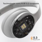Casque Bluetooth sans fil - Son optimisé & Confort pliable