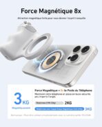 Poignée smartphone ergonomique avec lampe annulaire 360°